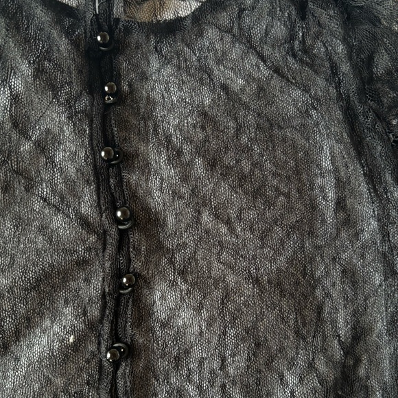 H&M - Black Lace & Mesh Top - Small - Picture 2 of 3